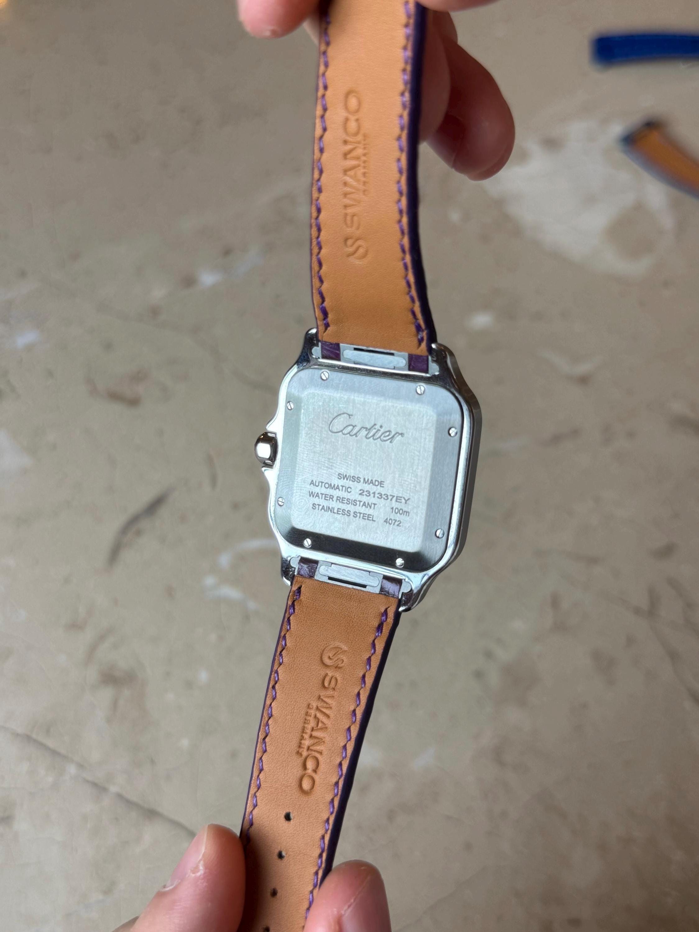 Cartier Santos Leather Strap WSSA (Medium & Large) – Quick Release Compatible Matte Alligator Leather