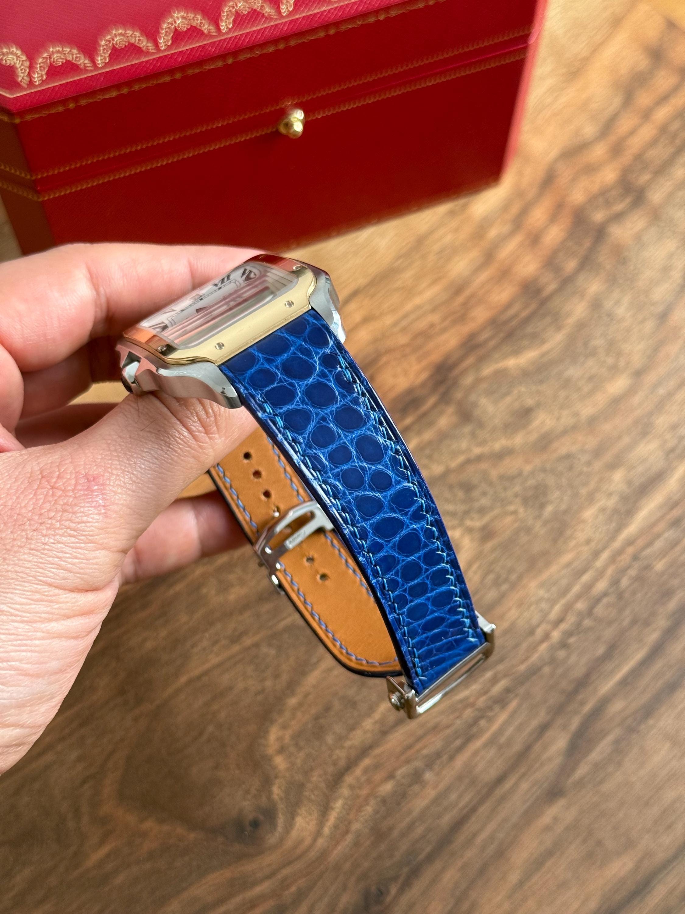Cartier Santos Leather Strap WSSA (Medium & Large) – Quick Release Compatible Matte Alligator Leather