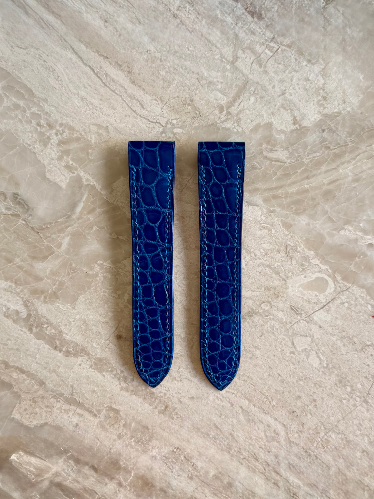 Cartier Santos 100 Lederarmband (M & XL) – glänzendes Alligatorleder