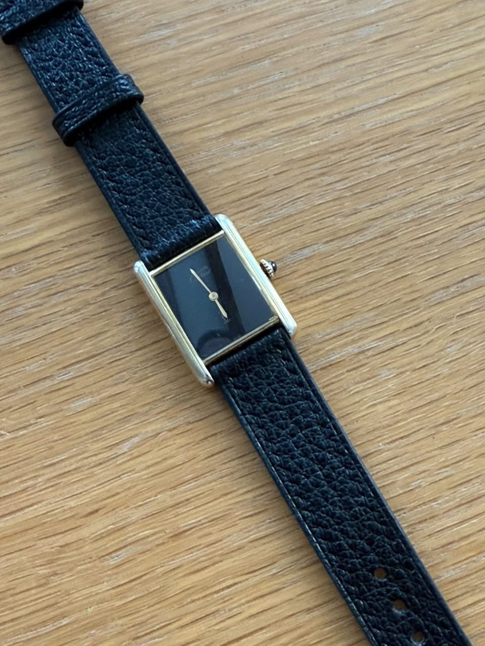 Bespoke Cartier Tank Leather Watch Strap - Handmade Shiny Alligator Leather Strap