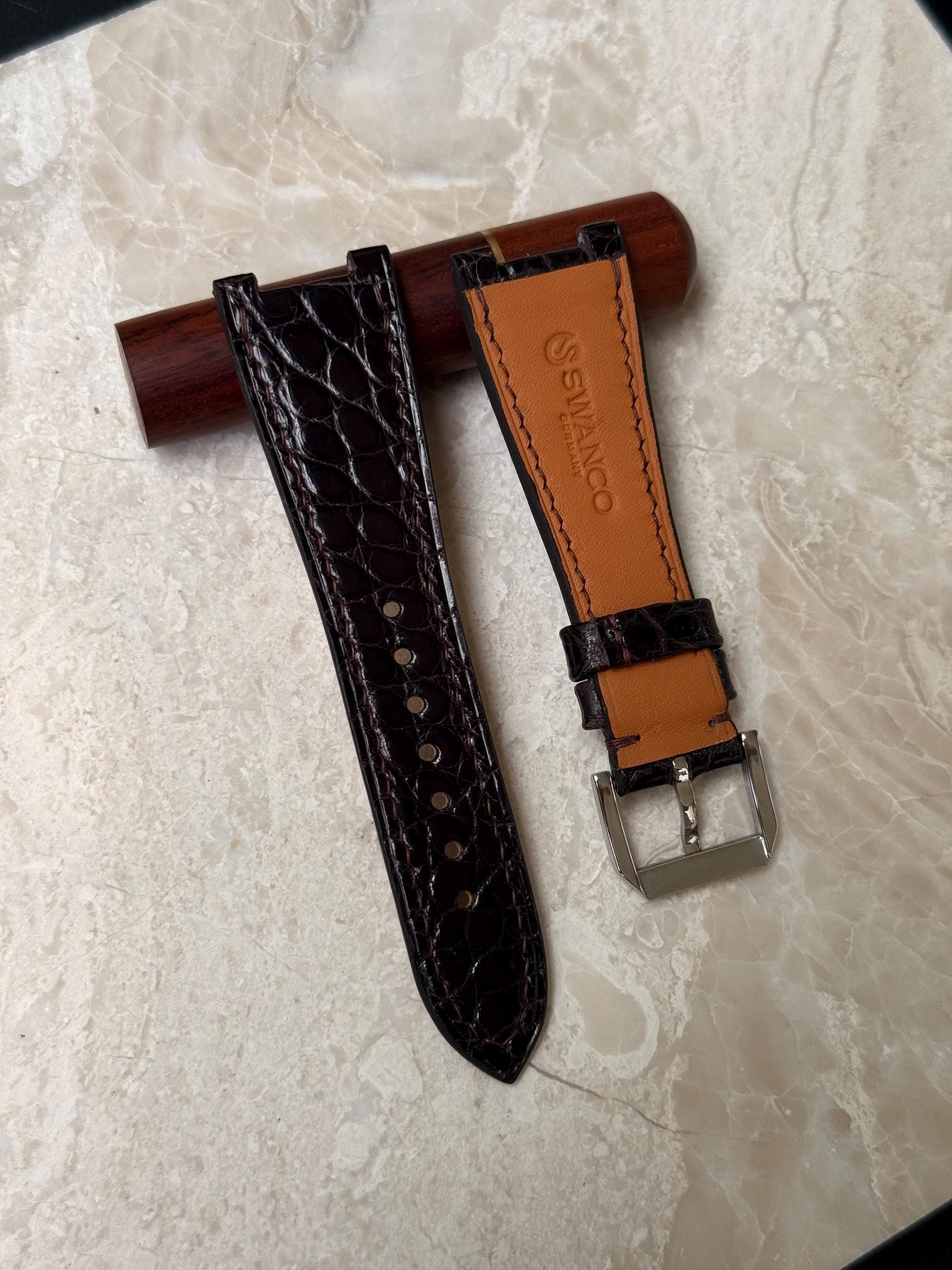 Citizen Zenshin Leather Watch Strap - Shiny Alligator Leather