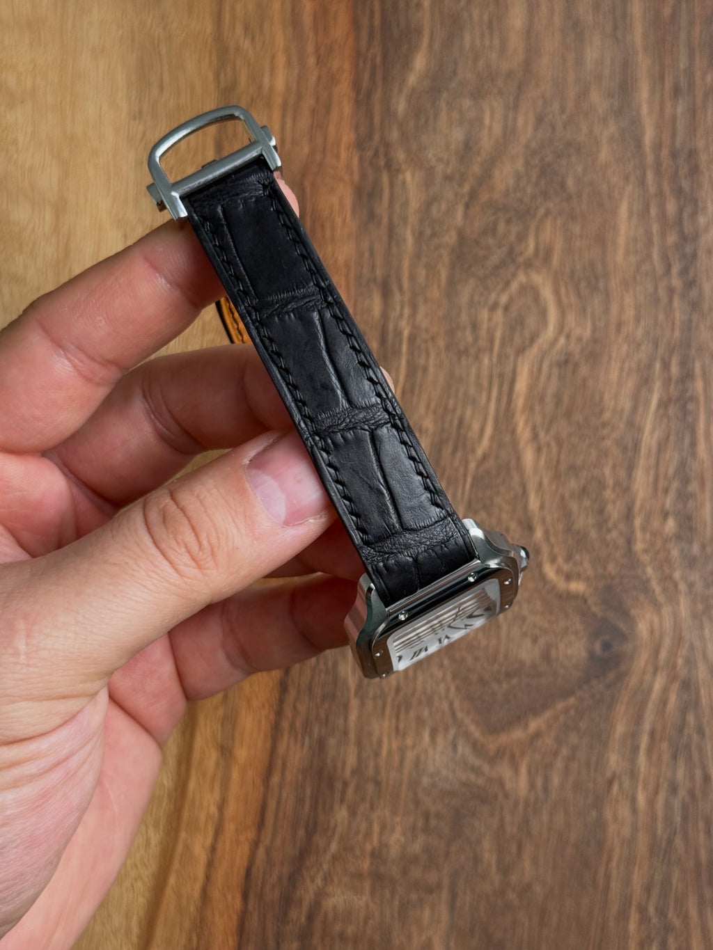 Cartier Santos Large Grain Alligator Leather Strap WSSA (Medium & Large) – Quick Release Compatible