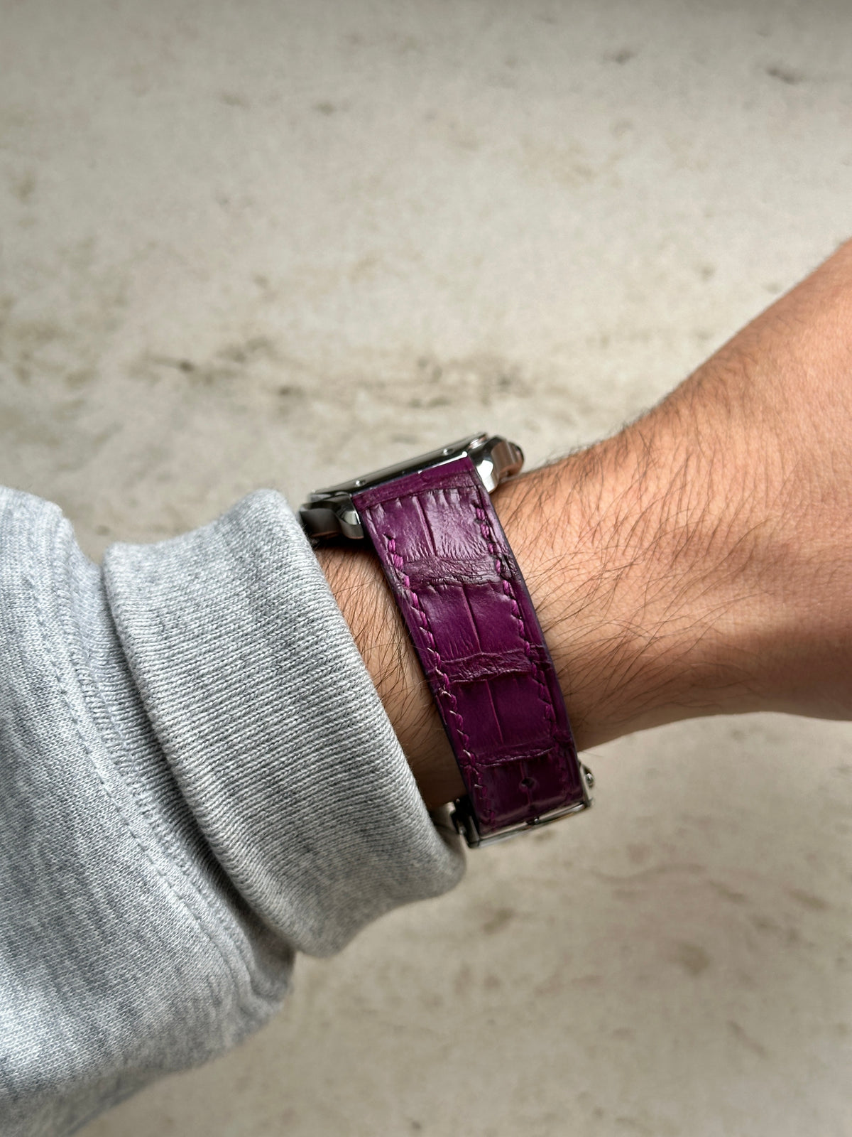 Cartier Santos Lederarmband WSSA (Medium & Large) – großgenarbtes Alligatorleder, kompatibel mit Schnellwechselsystem