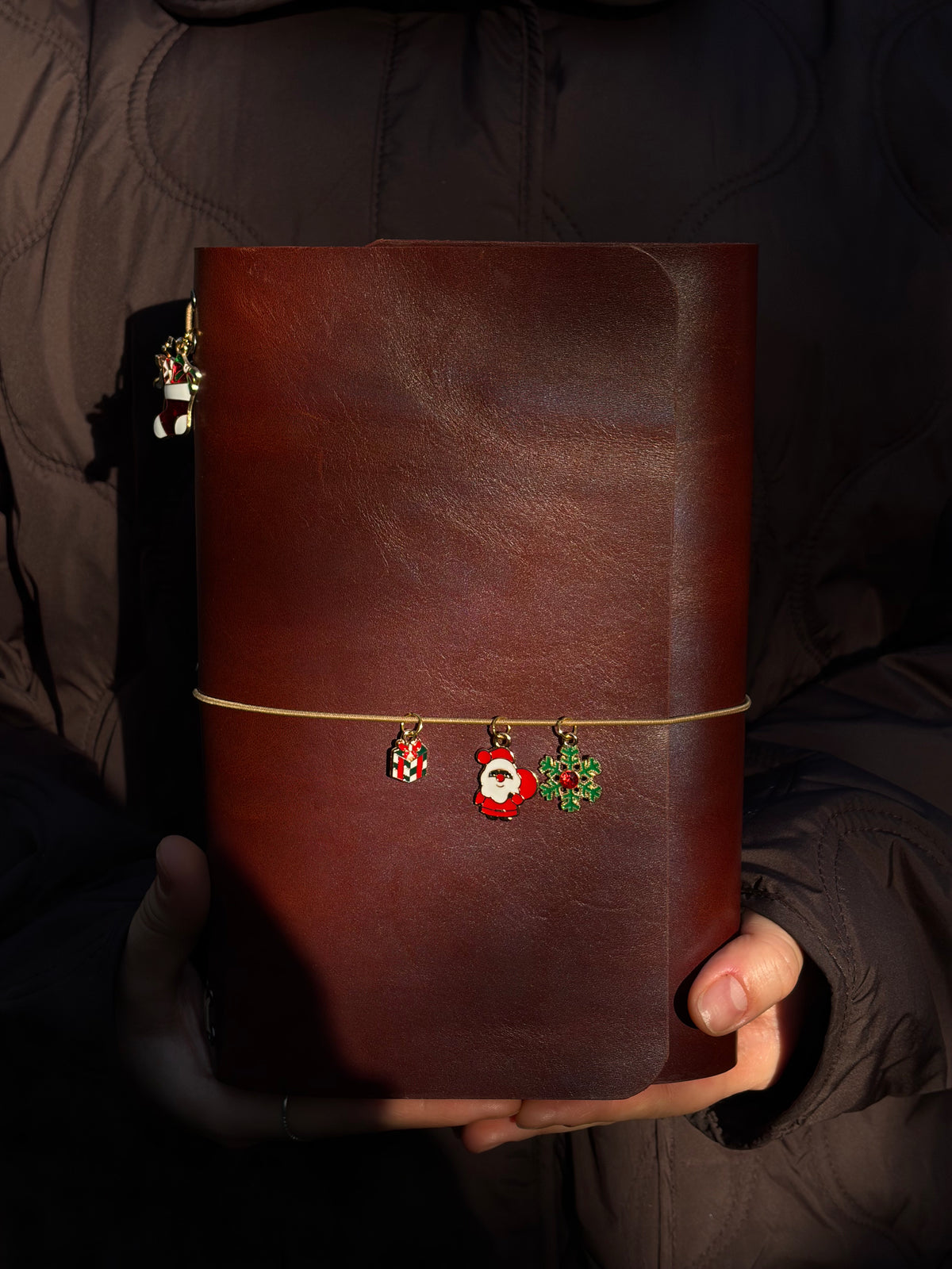 Early Christmas Leather Journal Cover A5