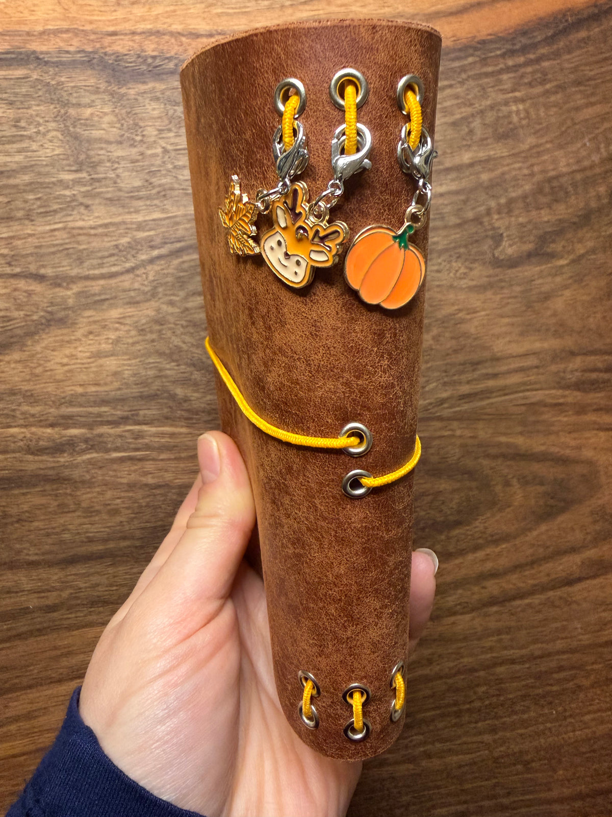 Happy Fall Leather Journal Cover