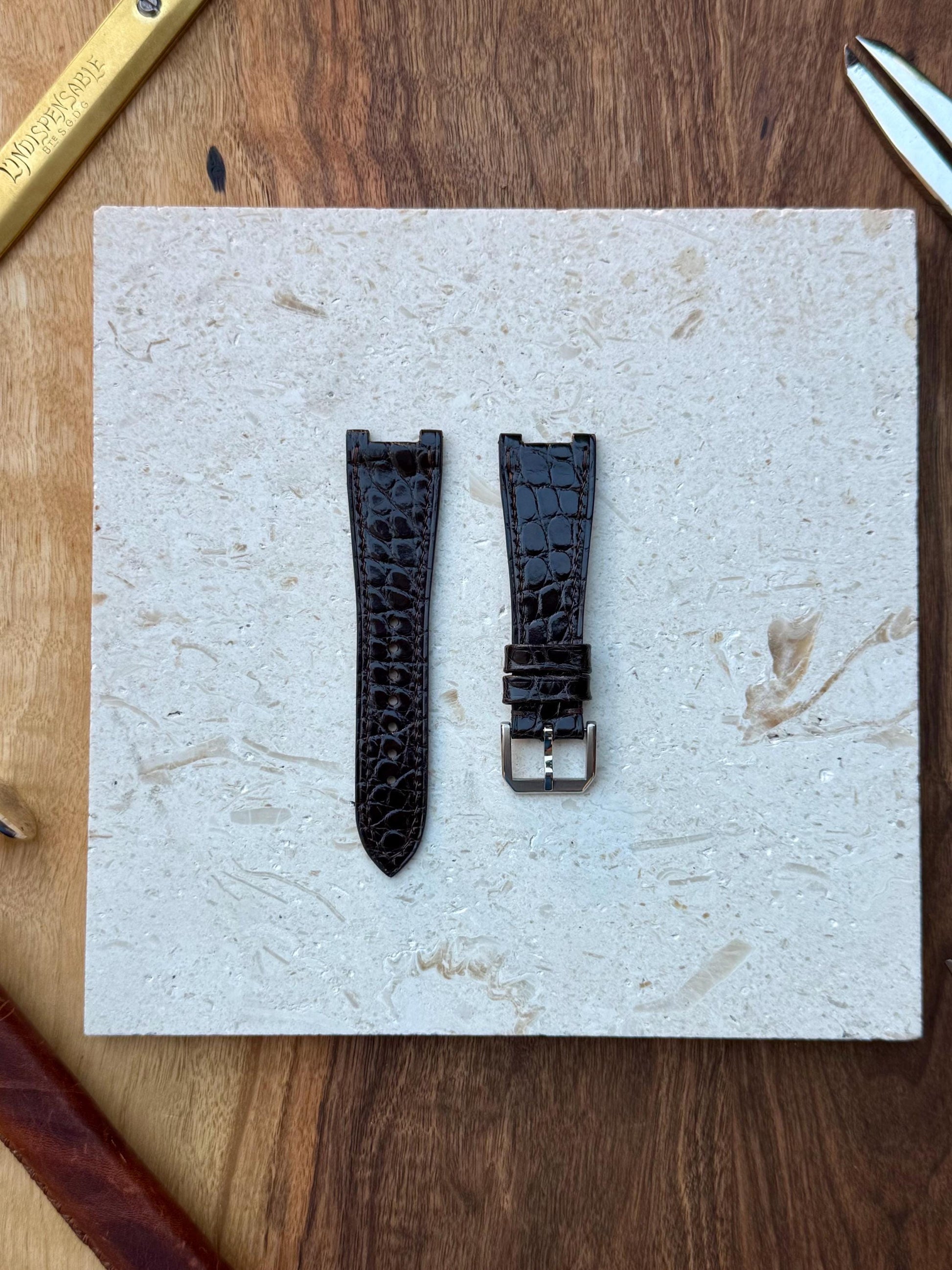 Citizen Zenshin Leather Watch Strap - Shiny Alligator Leather
