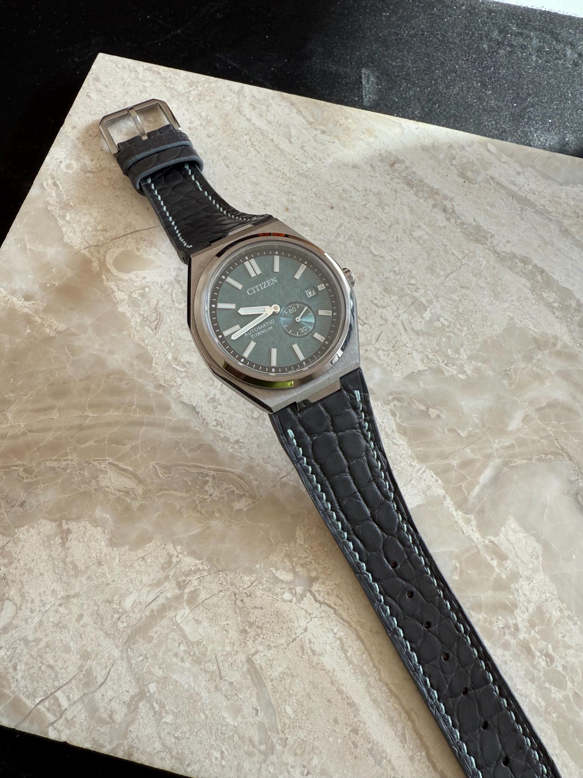 Citizen Zenshin Leather Watch Strap - Matte Alligator Leather