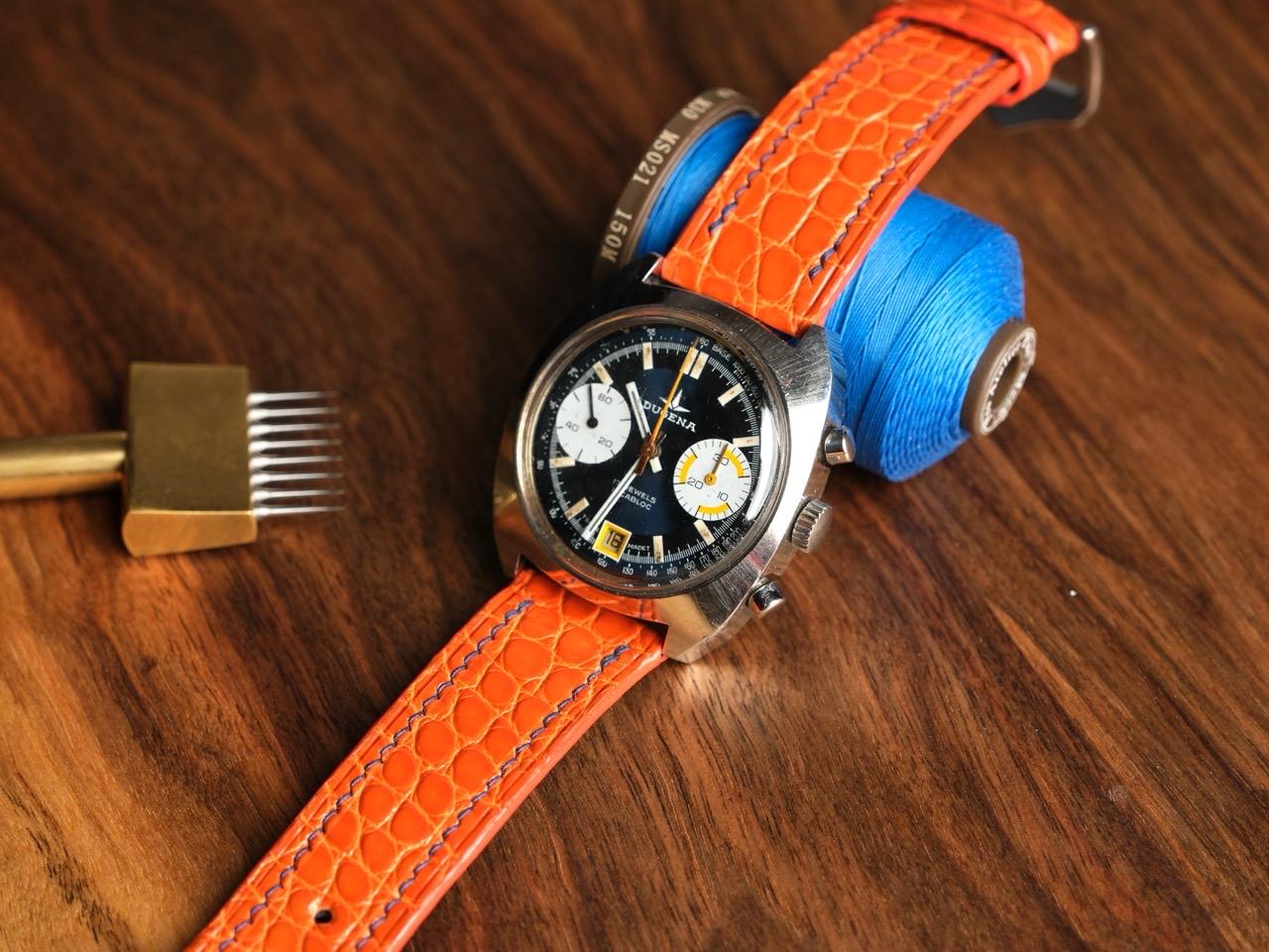 Bespoke Handmade Shiny Alligator Leather Watch Strap
