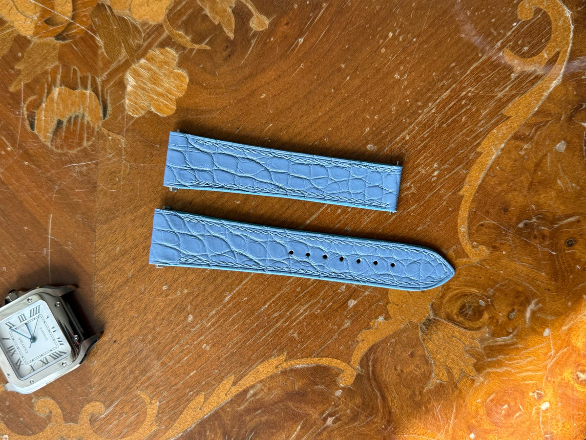 Matte alligator leather strap for Cartier Santos WSSA – handmade by Atelier Taha