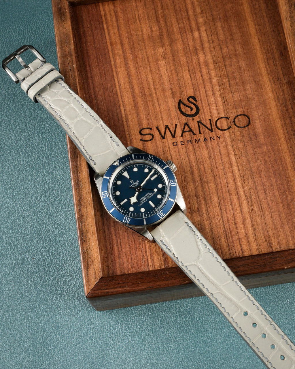 Bespoke Handmade Matte Alligator Leather Watch Strap