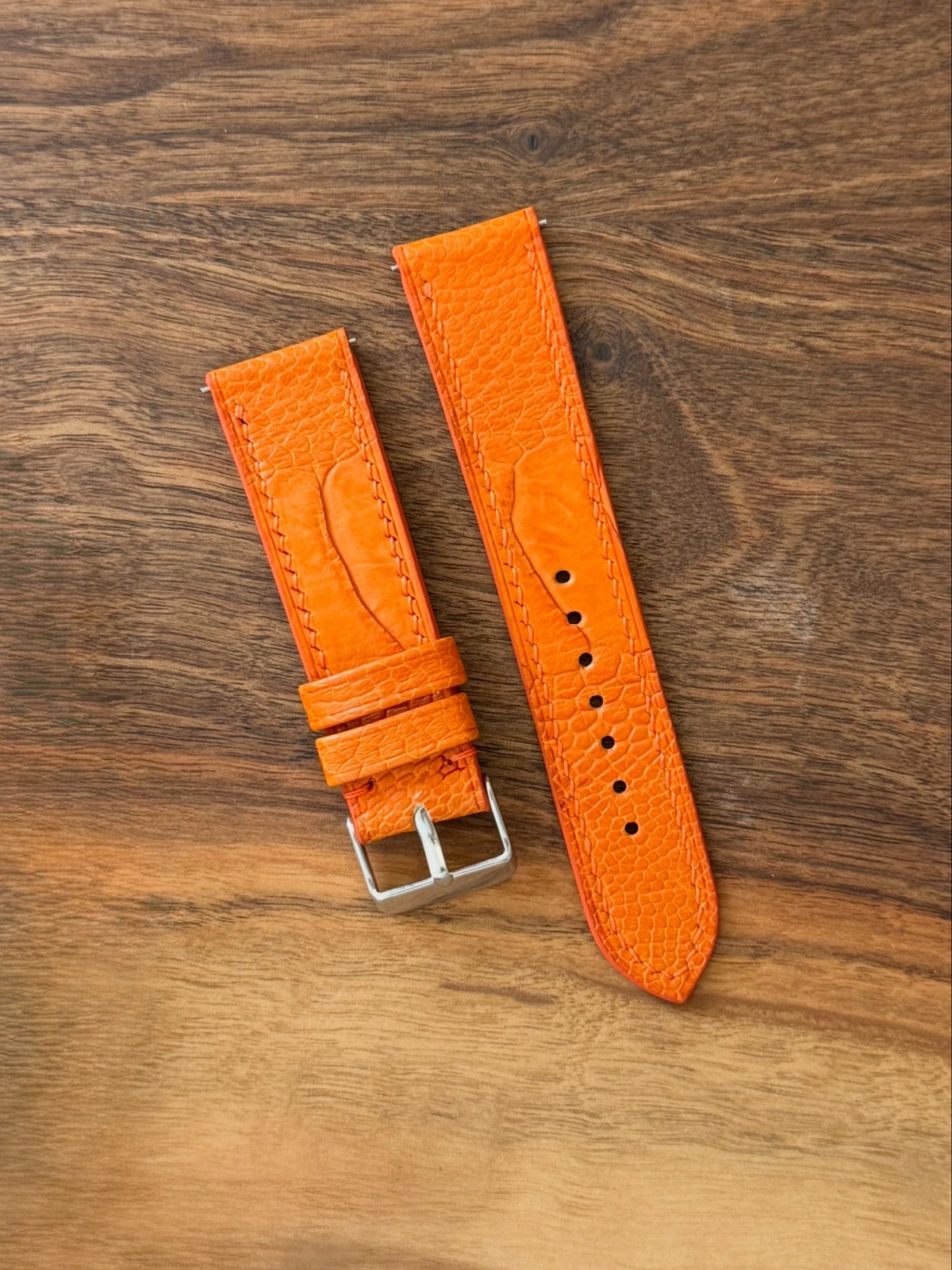 Ostrich leg leather strap – handmade by Atelier Taha