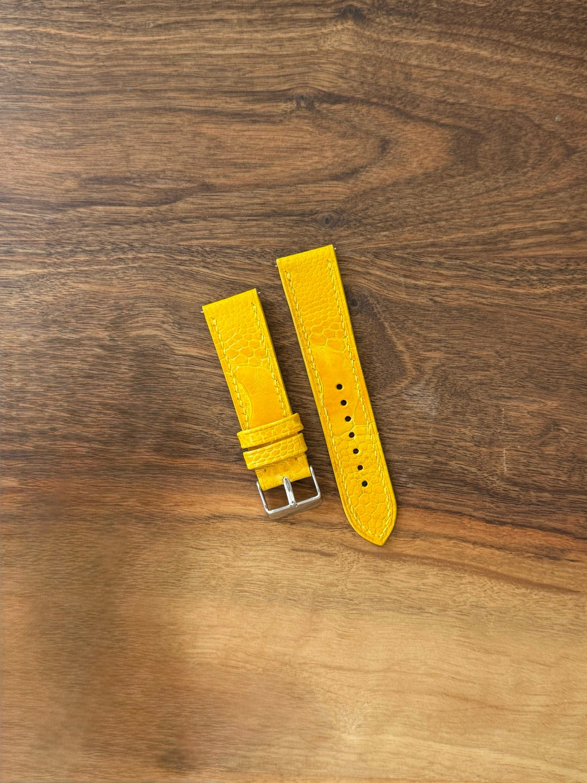 Ostrich leg leather strap – handmade by Atelier Taha