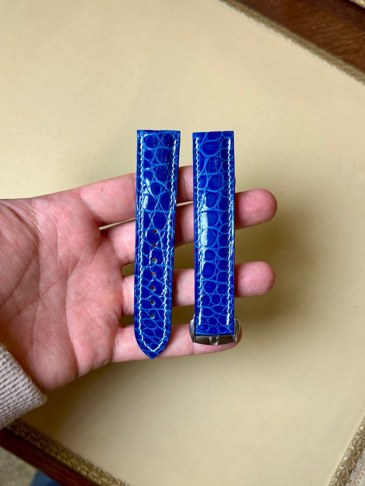 Shiny alligator leather strap – handmade by Atelier Taha