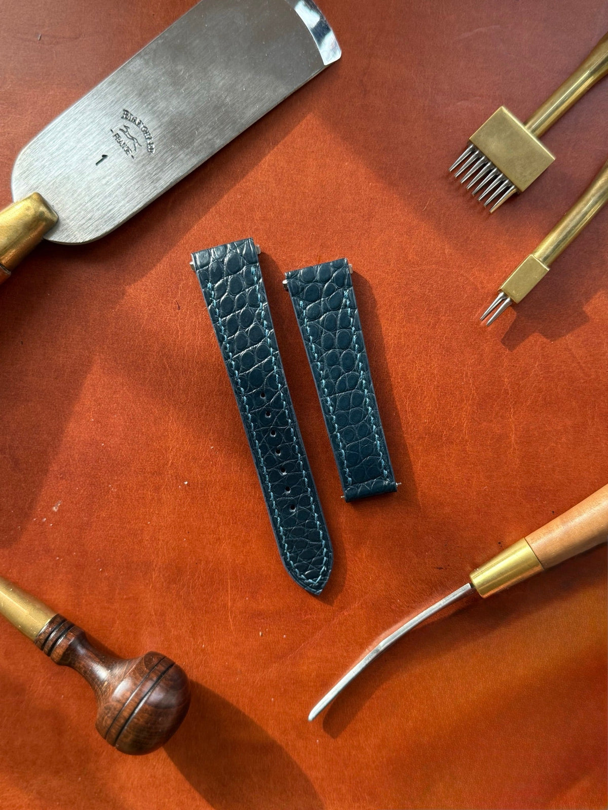 Matte alligator leather strap – handmade by Atelier Taha